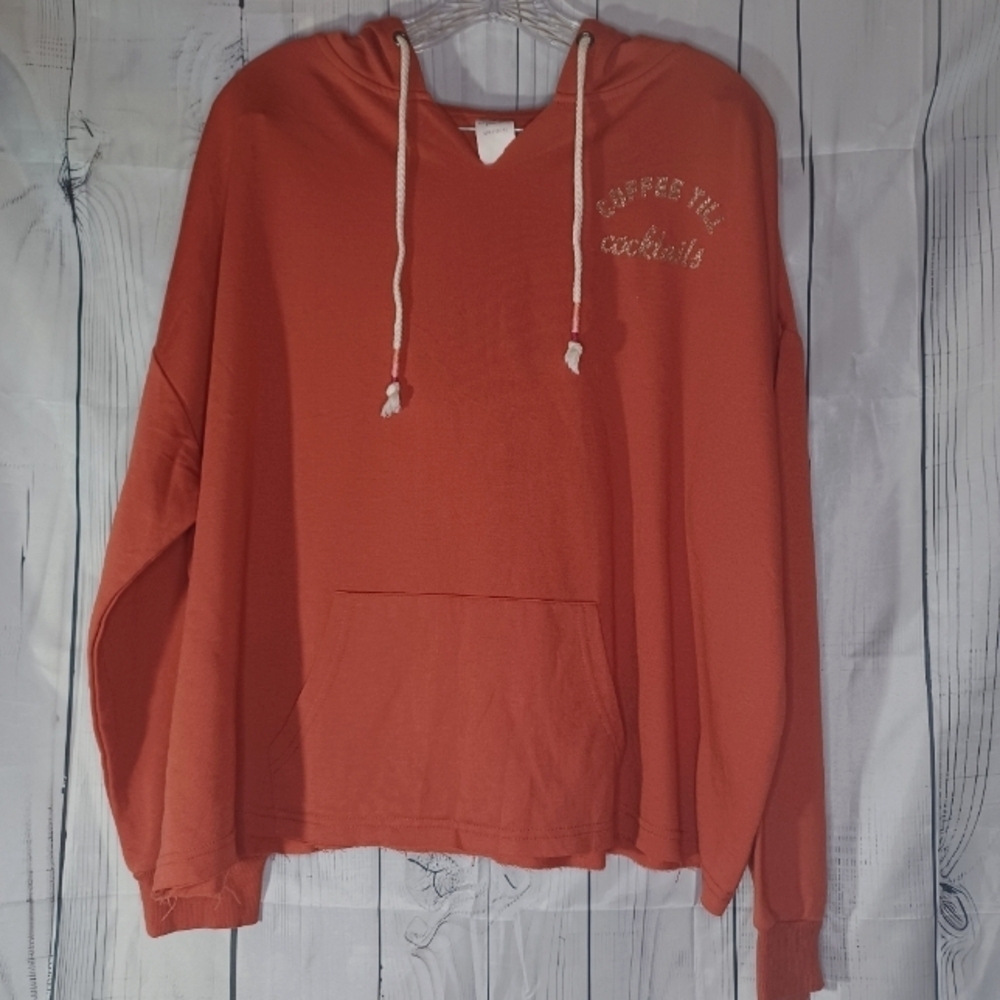 Secret Treasures Coffee Till Cocktails Comfy cropped Hoodie and shorts pajamas
